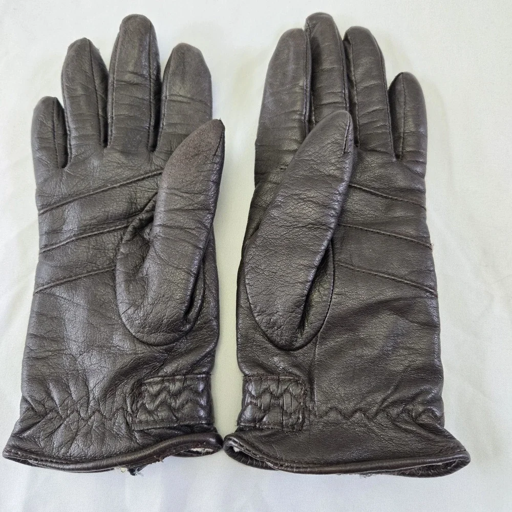 Vintage Wilsons Leather‎ Women's Brown Soft Leather Driving Gloves Small Classic